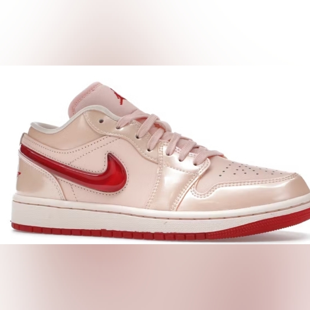 Jordan Pink and Red Athletic Shoes